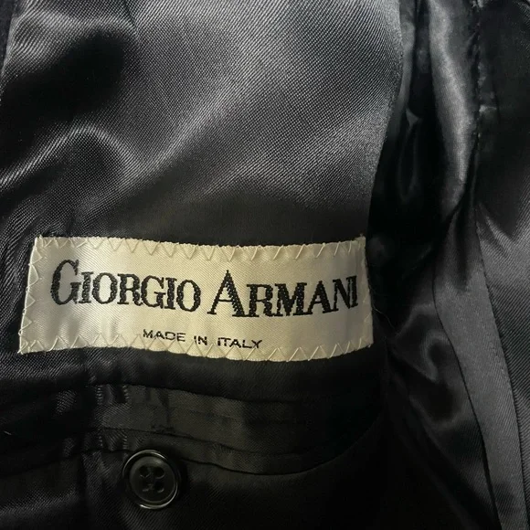 Giorgio Armani men Navy Blue + 80%Wool 20% Cashmere Coat, Sz 38 Italy - Picture 6 of 15